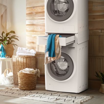 Meliconi 656112 - Base per lavatrice e asciugatrice con cassetto estraibile da 28 l, bianca