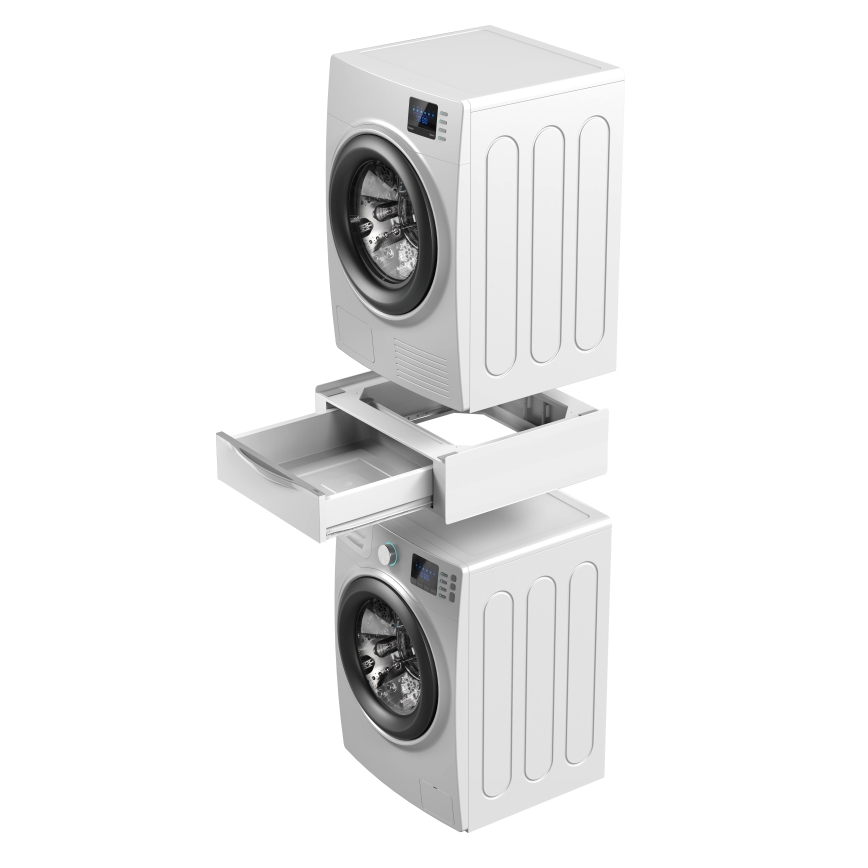 Meliconi 656112 - Base per lavatrice e asciugatrice con cassetto estraibile da 28 l, bianca