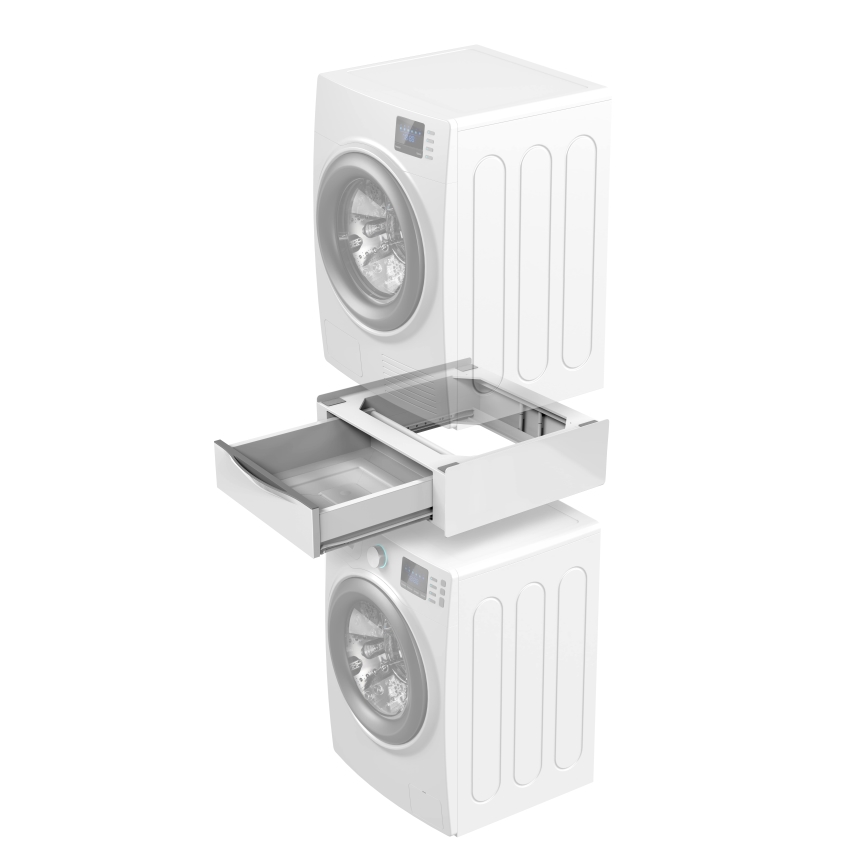 Meliconi 656112 - Base per lavatrice e asciugatrice con cassetto estraibile da 28 l, bianca