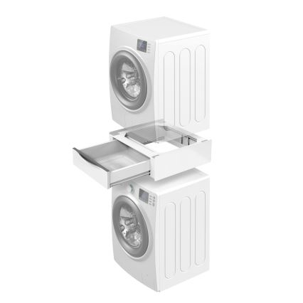 Meliconi 656112 - Base per lavatrice e asciugatrice con cassetto estraibile da 28 l, bianca