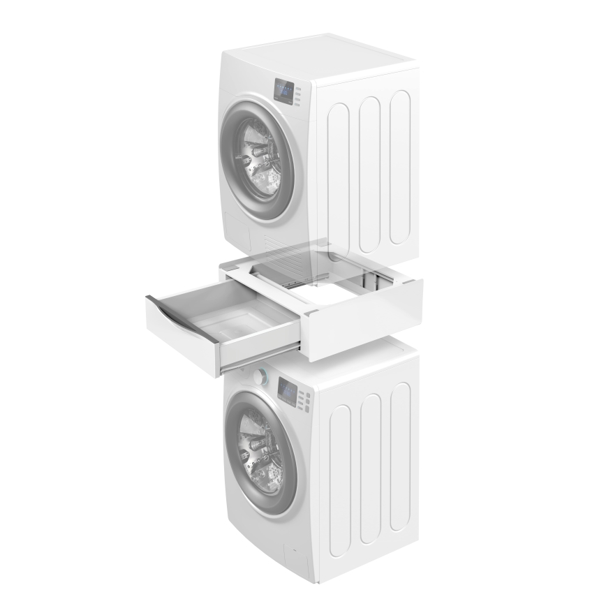 Meliconi 656112 - Base per lavatrice e asciugatrice con cassetto estraibile da 28 l, bianca