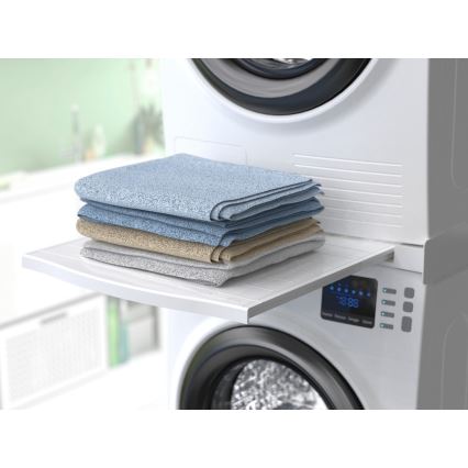 Meliconi 656113 - Piedistallo per lavatrice e asciugatrice con cassetto estraibile 70 cm, bianco