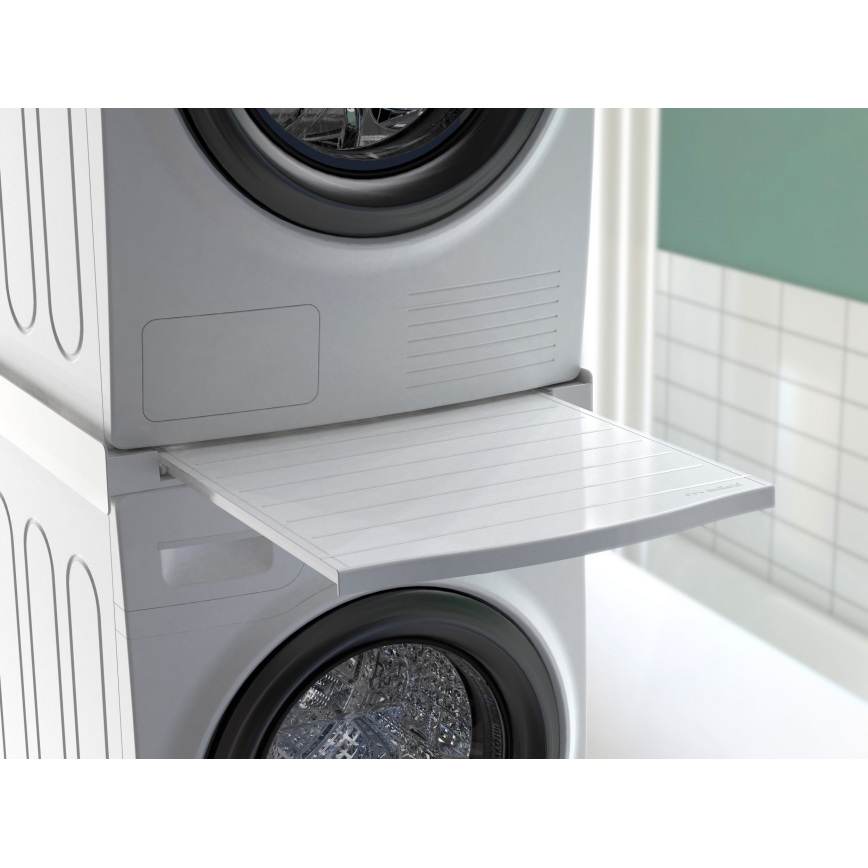 Meliconi 656113 - Piedistallo per lavatrice e asciugatrice con cassetto estraibile 70 cm, bianco