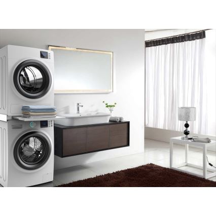 Meliconi 656113 - Piedistallo per lavatrice e asciugatrice con cassetto estraibile 70 cm, bianco