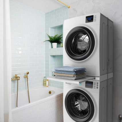 Meliconi 656113 - Piedistallo per lavatrice e asciugatrice con cassetto estraibile 70 cm, bianco