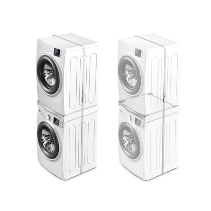 Meliconi 656113 - Piedistallo per lavatrice e asciugatrice con cassetto estraibile 70 cm, bianco