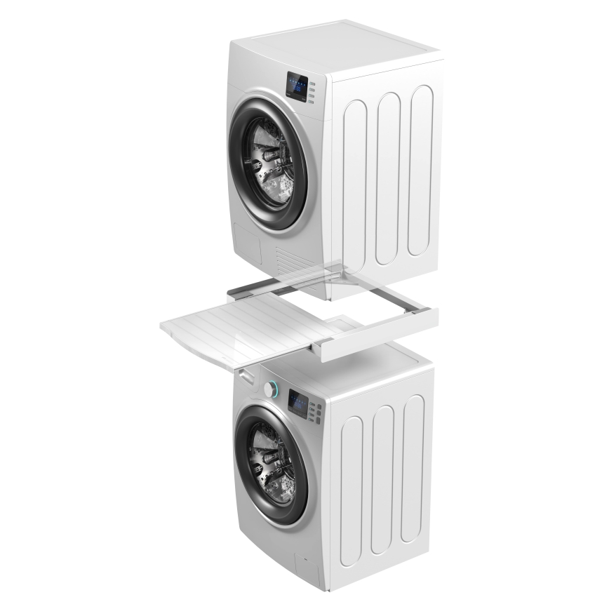 Meliconi 656113 - Piedistallo per lavatrice e asciugatrice con cassetto estraibile 70 cm, bianco