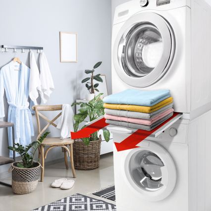 Meliconi 656114 - Kit di sovrapposizione per lavatrice e asciugatrice 70 cm bianco