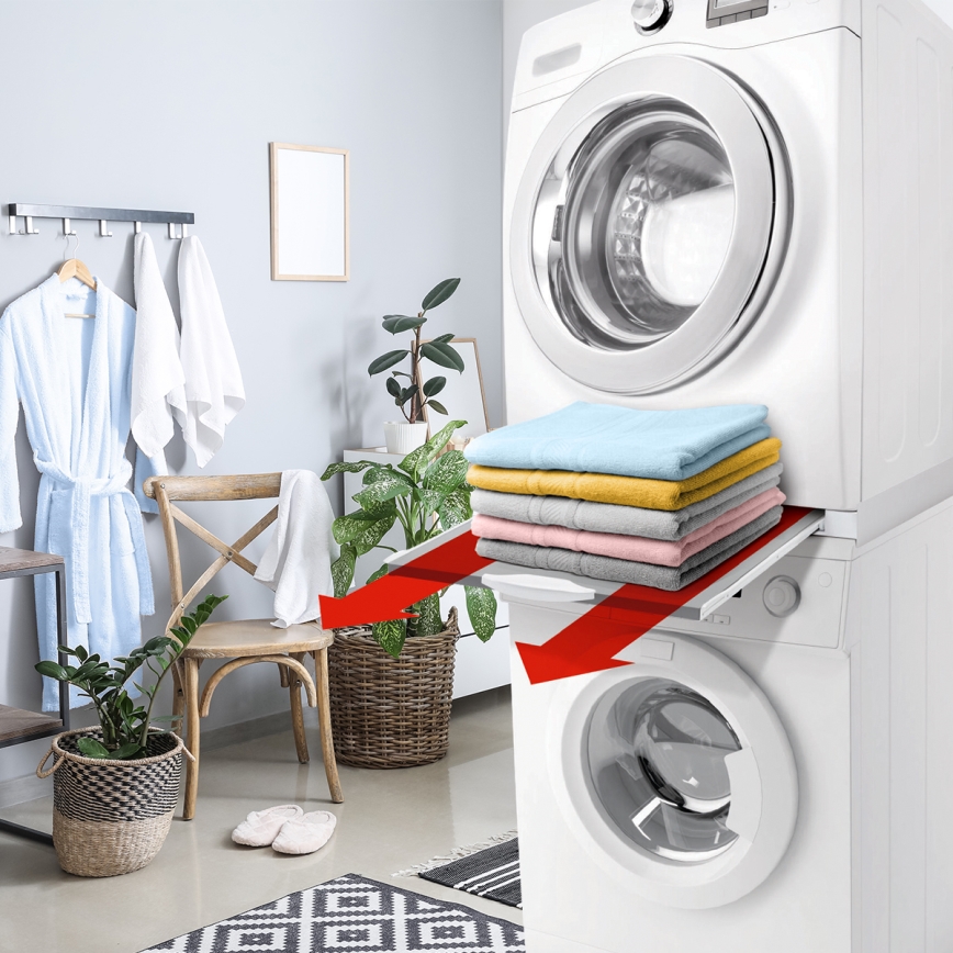 Meliconi 656114 - Kit di sovrapposizione per lavatrice e asciugatrice 70 cm bianco