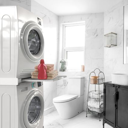 Meliconi 656114 - Kit di sovrapposizione per lavatrice e asciugatrice 70 cm bianco