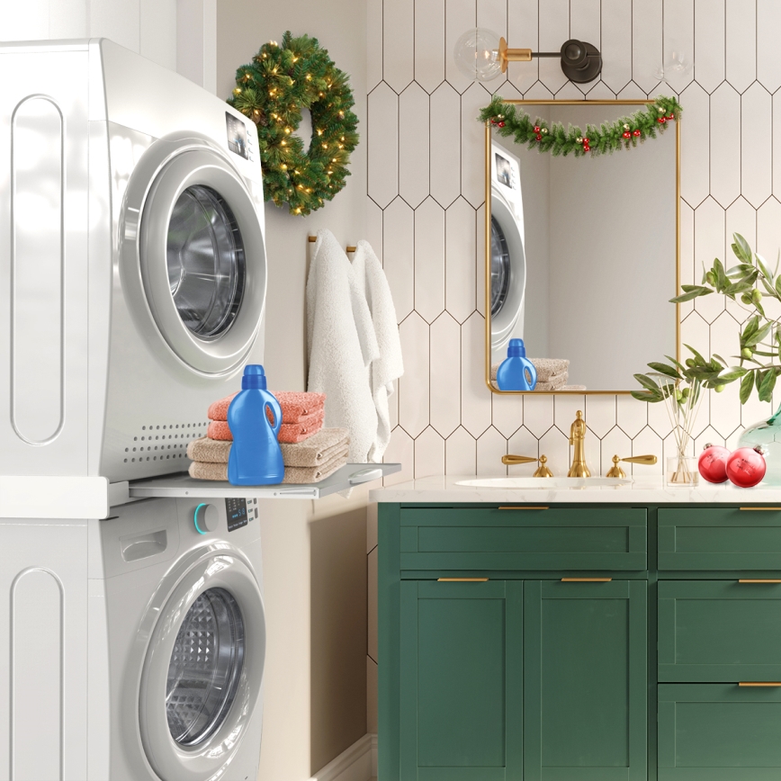 Meliconi 656114 - Kit di sovrapposizione per lavatrice e asciugatrice 70 cm bianco