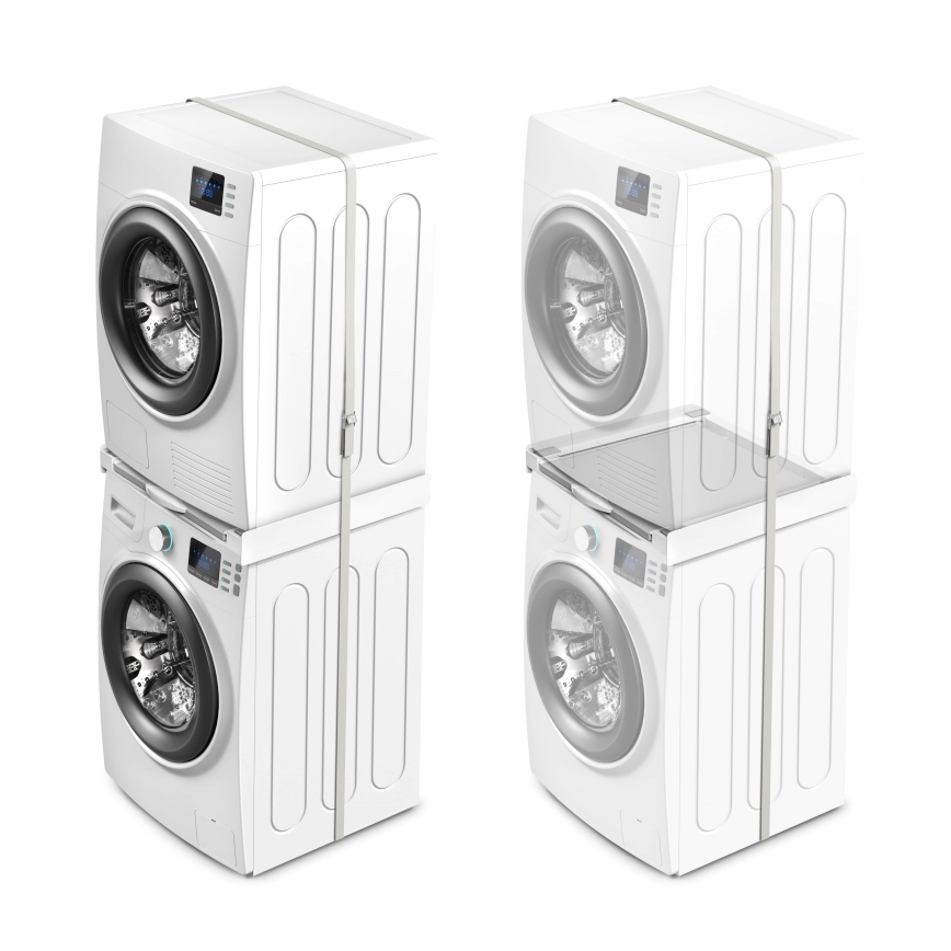 Meliconi 656114 - Kit di sovrapposizione per lavatrice e asciugatrice 70 cm bianco