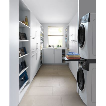 Meliconi 656136 - Base di sollevamento per lavatrice e asciugatrice con cassetto estraibile, 60 cm, nero