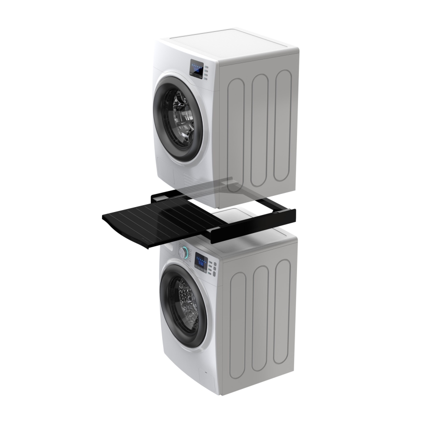 Meliconi 656136 - Base di sollevamento per lavatrice e asciugatrice con cassetto estraibile, 60 cm, nero