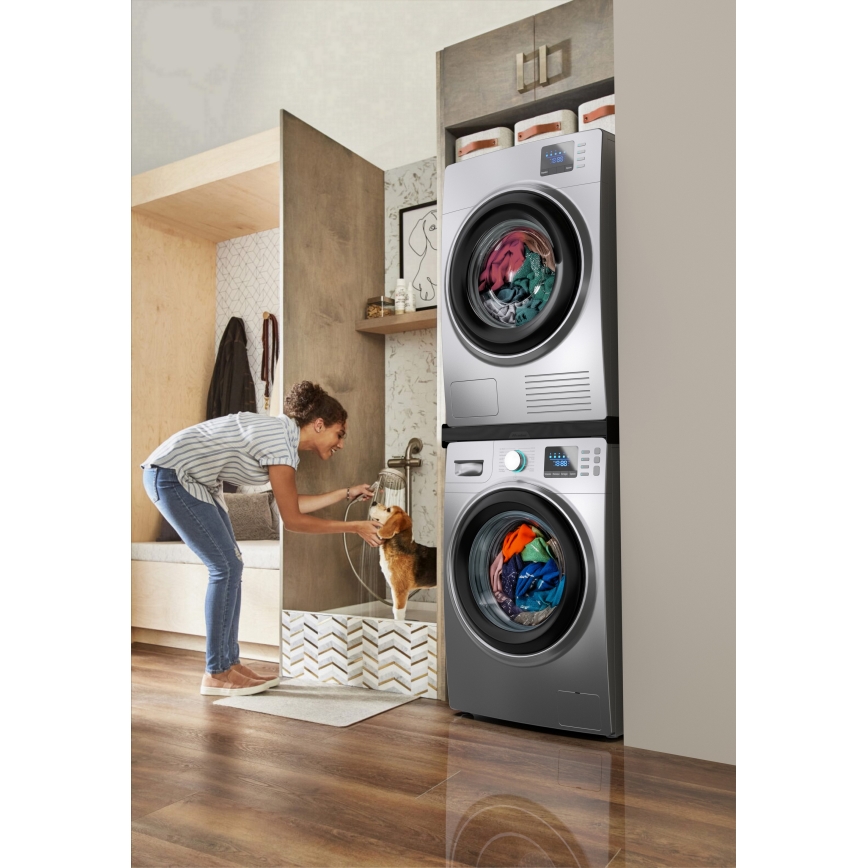 Meliconi 656138 - Supporto intermedio per lavatrice e asciugatrice 70 cm nero