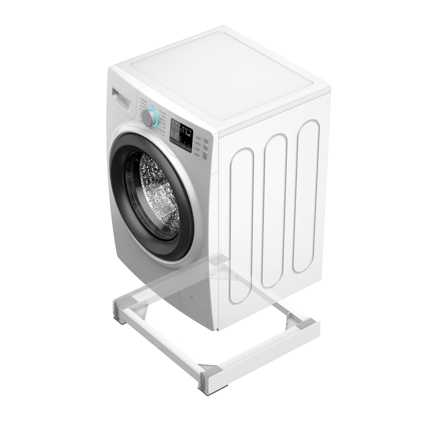 Meliconi 656146 - Base antivibrazione per lavatrice con ruote estraibili 61 cm, bianca