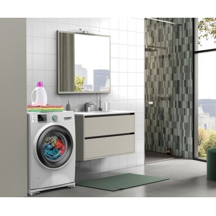 Meliconi 656149 - Base antivibrazione per lavatrice con ruote estraibili 47 cm bianca