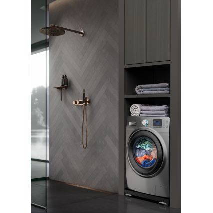 Meliconi 656168 - Base antivibrazione per lavatrice con rotelle estraibili, 47 cm, nero