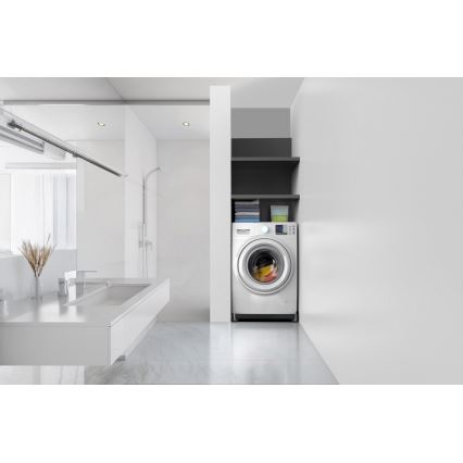 Meliconi 656168 - Base antivibrazione per lavatrice con rotelle estraibili, 47 cm, nero