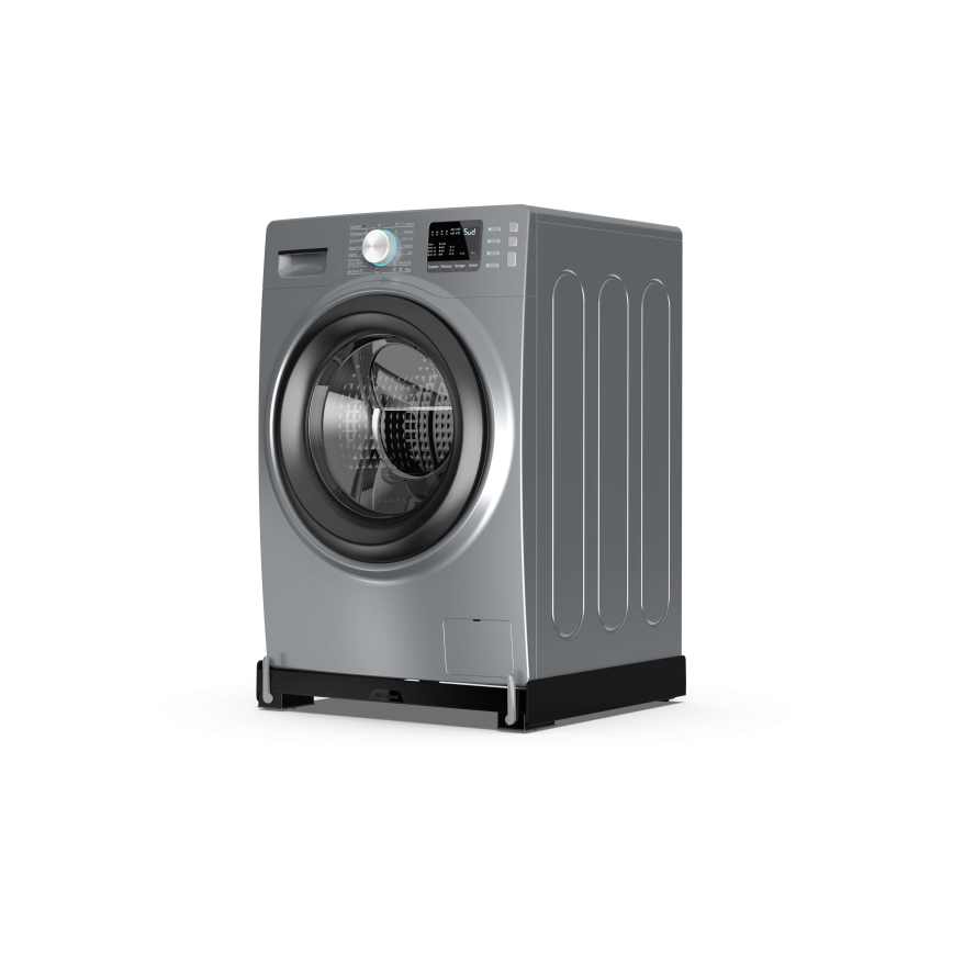 Meliconi 656168 - Base antivibrazione per lavatrice con rotelle estraibili, 47 cm, nero