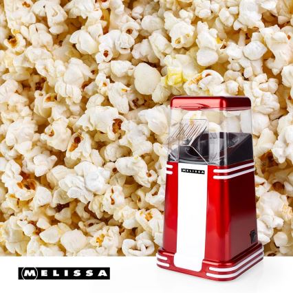 Melissa - Macchina per popcorn retrò ad aria calda 1200W/230V rossa
