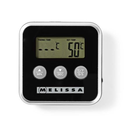 Melissa - Termometro per carne con display digitale e timer 0-250 °C 1xAAA