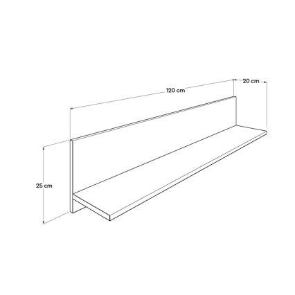 Mensola 25x120 cm marrone