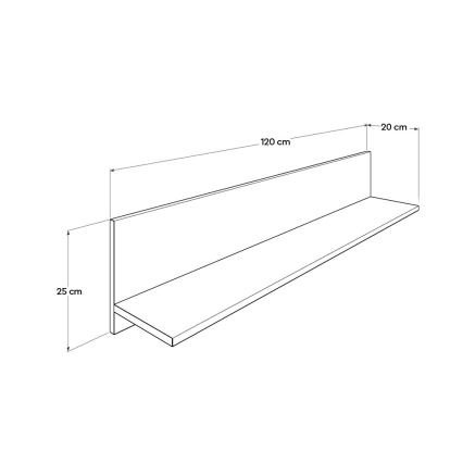 Mensola 25x120 cm marrone