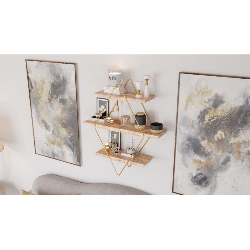 Mensola 70x60 cm oro/marrone
