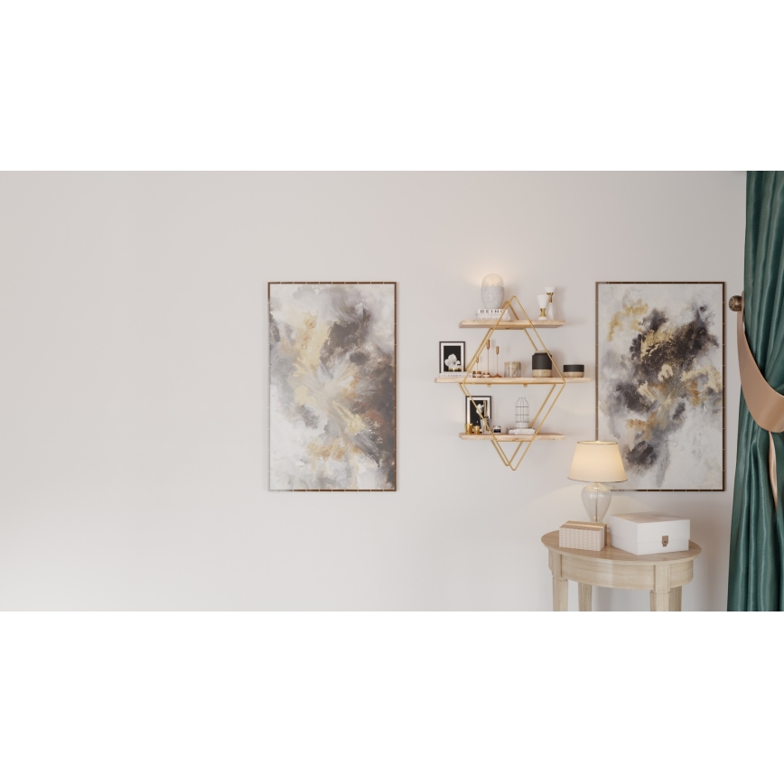 Mensola 70x60 cm oro/marrone