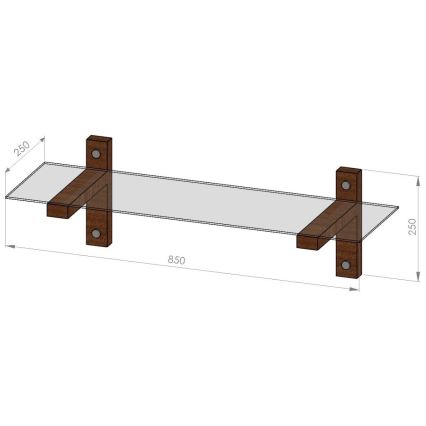 Mensola 85x25 cm pino/nero