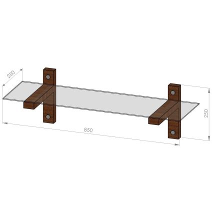 Mensola 85x25 cm pino/nero