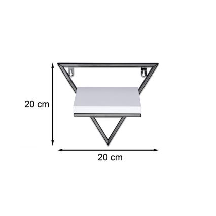 Mensola a muro 20x20 cm nero/bianco