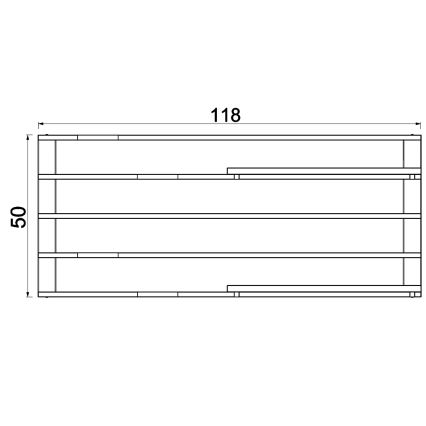 Mensola a muro con vasi da fiori e LED illuminazione SHELF 50x118 cm nero/beige/pino