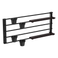 Mensola a muro con vasi da fiori e LED illuminazione SHELF 50x118 cm nero/pino