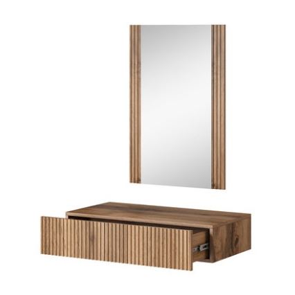 Mensola a muro + specchio a muro CON rovere wotan