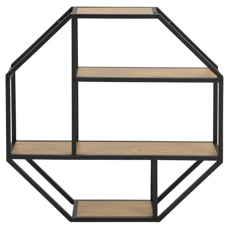 Mensola a parete SARON 77x77 cm rovere/nero
