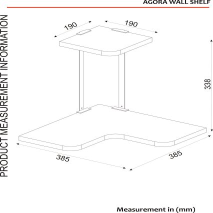 Mensola angolare AGORA 33,8x38,5 cm marrone