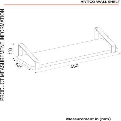 Mensola ARTIGO 10x45 cm marrone