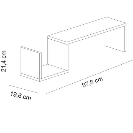 Mensola BIENCE 21,4x87,8 cm bianca