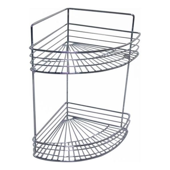 Mensola da parete a due livelli per doccia 30,6x37,5 cm cromo lucido