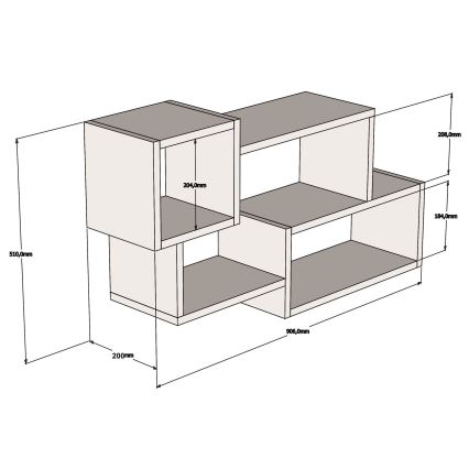 Mensola da parete AFRO 51x90,6 cm bianco/marrone