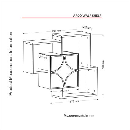 Mensola da parete ARCO 73x79,2 cm marrone/verde