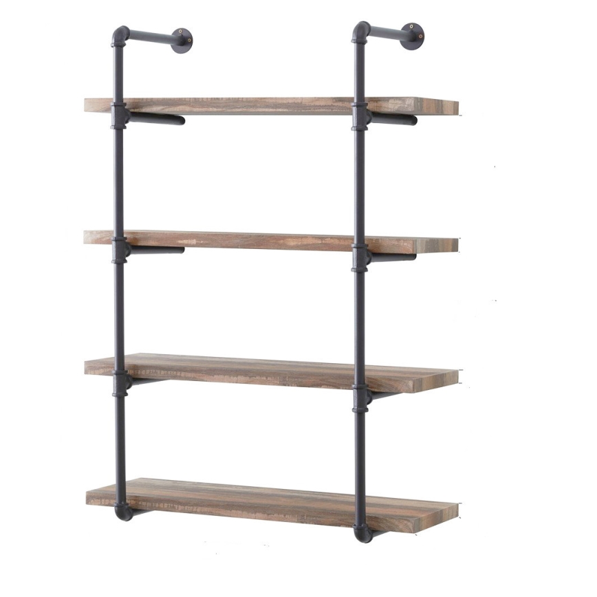 Mensola da parete BORURAF 70x60 cm marrone/grigio