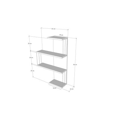 Mensola da parete CAMBEL 96x64 cm bianco/antracite