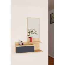 Mensola da parete con specchio ROZELLA 90x60 cm beige/antracite