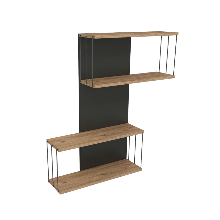 Mensola da parete DESTAN 65x96x19 cm, antracite/marrone