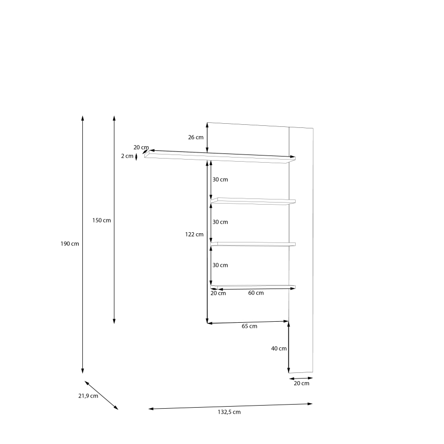 Mensola da parete INAR rovere/marrone