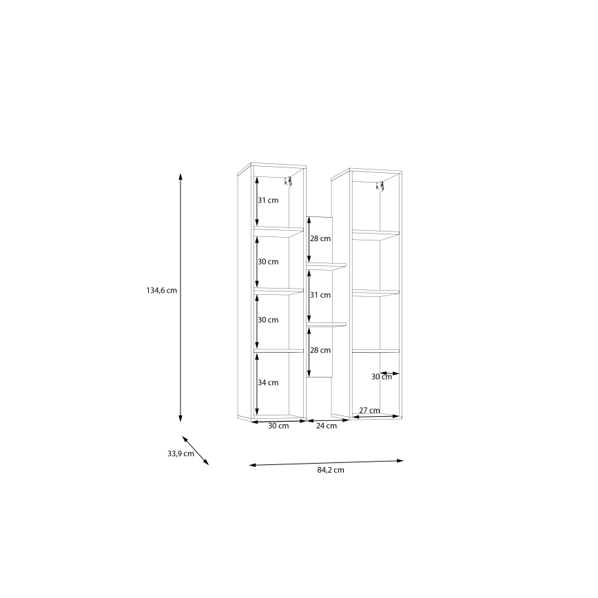 Mensola da parete INAR rovere/marrone