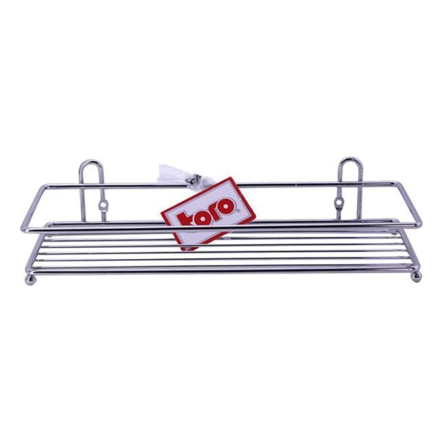 Mensola da parete per doccia 10x30 cm cromo lucido